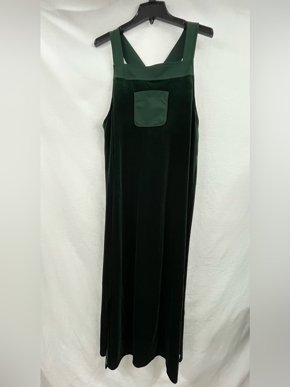 Nina Piccalino Dark Green Velvet Pinafore Maxi Dress - Vintage